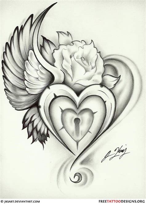 Heart Tattoo Design With Wings Heart Tattoo Designs Tattoos Wings Tattoo