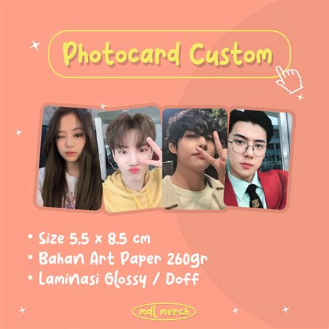 Jual Cetak Photocard Laminasi Custom Gambar Sisi Sisi Cetak Foto