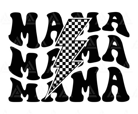 Mama Svg Checkered Lightning Bolt Svg Mama Png Racing Mama Etsy Australia