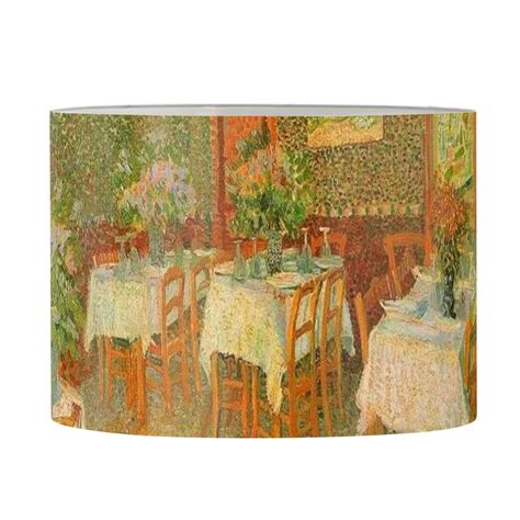 NETILGEN Interior Of A Restaurant Tradition Farmhouse Drum Lampshades