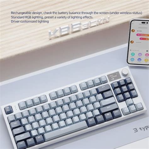 Bàn Phím Cơ Shark K86 RGB 3 Modes Có màn Hình Núm Vặn Hot Swap 5 Chân BOSSGEAR