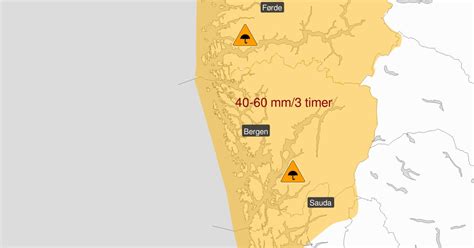 Avsluttet Oransje Farevarsel For Styrtregn For Deler Av Vestlandet