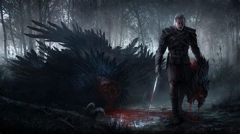 Geralt with a monster's head, from The Witcher 3: Wild, wild adventure HD wallpaper | Pxfuel