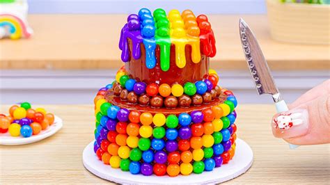 Amazing Miniature Rainbow Pop It Cake Decorating Rainbow Chocolate