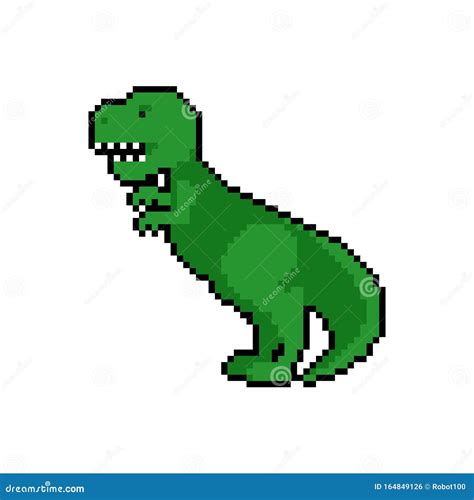 Tyrannosaurus Pixel Art Dino Bit Dinosaur Pixelate Stock Vector