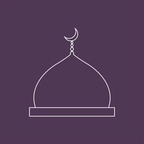 Islamic Mosque Dome Symbol Icon Vector In Line Style Vector Art