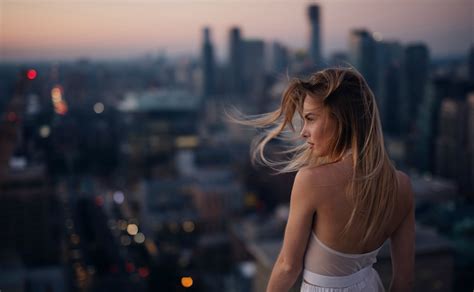 Wallpaper Sunlight Women Model Blonde Sunset City Photography