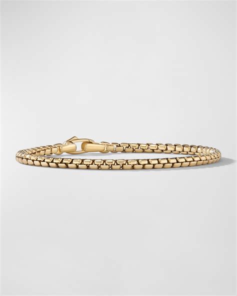 David Yurman Men S Box Chain Bracelet In K Gold Mm Neiman Marcus