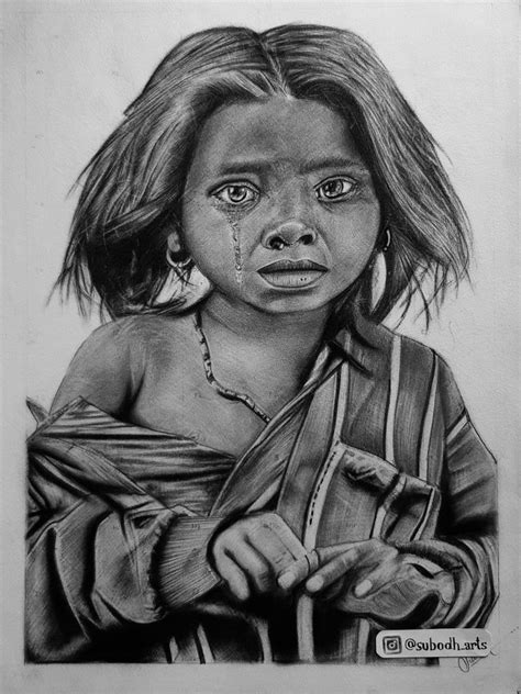 Poor Girl Drawing Art, Pencil Drawings, Draw, Portrait, Boy Drawing ...