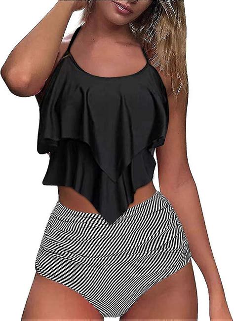2024 Newbikiniwomen High Waisted Vintage Swimsuit High Waisted Bikini Set Two Piece Vintage
