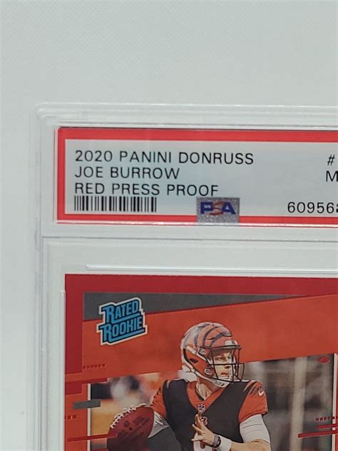 2020 Panini Donruss Rated Rookie Press Proof Red 301 Joe Burrow RC