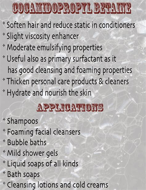 Cocamidopropyl Betaine Coco Betaine Natural Surfactant Liquid 100% Pure ...