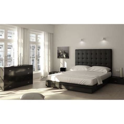 SOGNO Tête de lit capitonnée Simili noir L 160 cm Cdiscount Maison