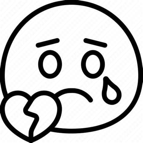 Broken Hearted Emoticon Smiley Sad Heartbroken Icon Download On Iconfinder