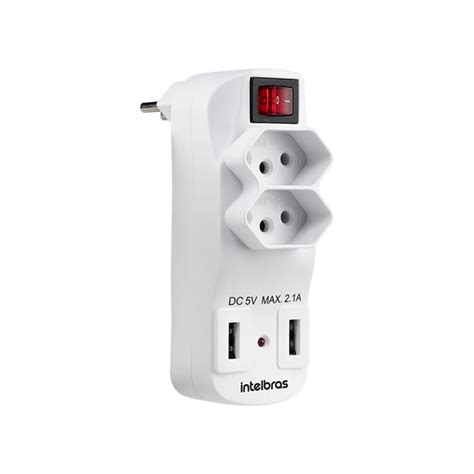 Adaptador Carregador 2 Tomadas E 2 Usb Eac 1002 Intelbras Shopee Brasil