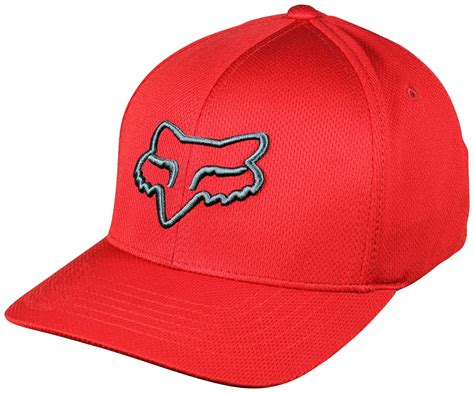 Fox Lithotype Flexfit Hat Bright Red Black