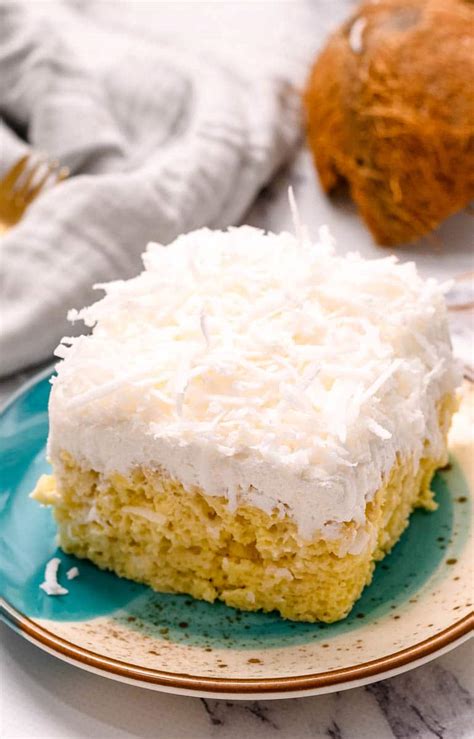 The Easiest Coconut Cream Cake Made From A Box Mix All Things Mamma