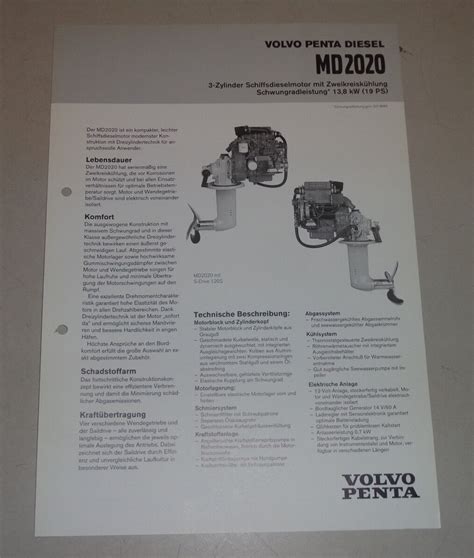 Typenblatt Technische Daten Volvo Penta Bootsmotor Md Stand