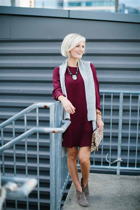 Sweater Vest Burgundy Dress Loverly Grey