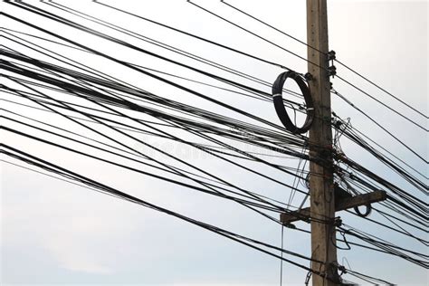 Power Poles And Many Telephone Lines Stock Image Image Of Industrial