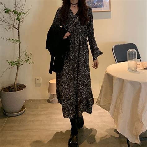 Mikiko Floral Long Sleeve Midi Dress Sweater Yesstyle