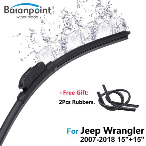 2pcs Wiper Blades 2pcs Soft Rubbers For Jeep Wrangler 2007 2018 1515 Clean Windscreen