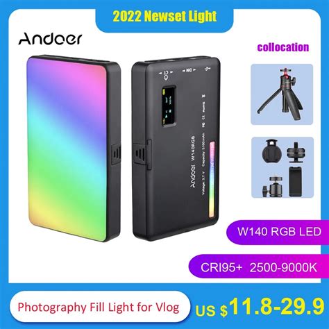 Andoer W Rgb Led Video Light K Photography Fill Light Cri