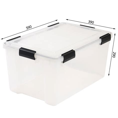 Iris Ohyama Set Of Air Tight Storage Boxes L With Clips