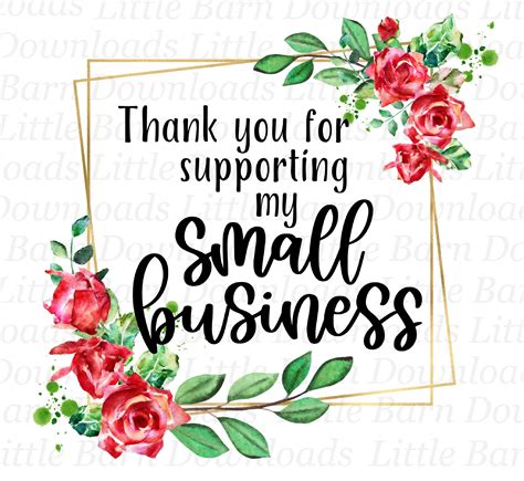 Thank You Clipart For Supporting My Small Business Png Red Etsy Uk