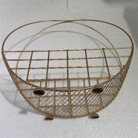 Golden Brass Half Round Wire Hamper Basket Polished Size Dimension