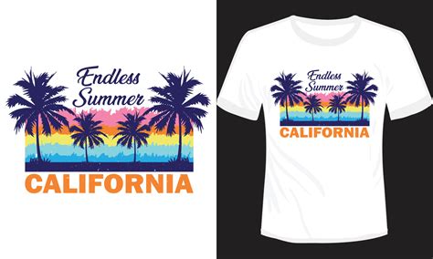 Endless Summer California T Shirt Design Vector Art At Vecteezy