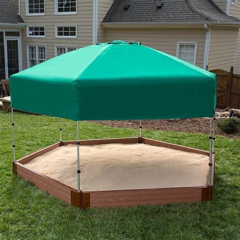 8 W Hexagon Sandbox With Cover Sandboxes Build A Playhouse