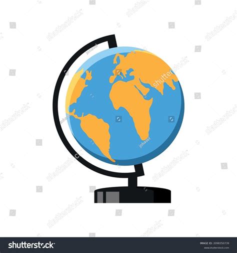 School Globe Map Cartoon Icon Stock Vector (Royalty Free) 2098350739 ...