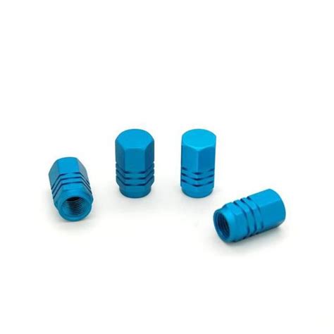 Lot De 4 Bouchons De Valves En Alu Bleu Cdiscount Auto