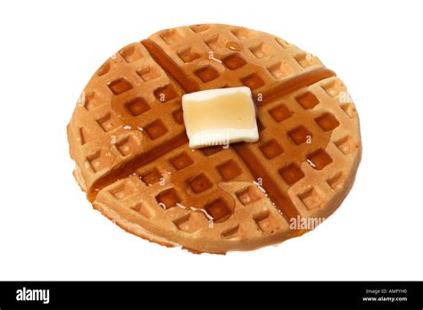 Waffle With Butter And Maple Syrup Stock Photo Alamy