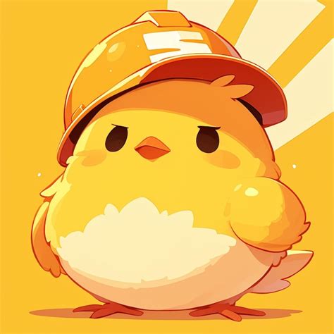 Premium Vector A Cute Chick Security Guard Cartoon Style