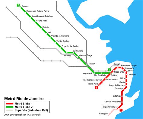 Rio de Janeiro Subway Map for Download | Metro in Rio de Janeiro - High-Resolution Map of ...