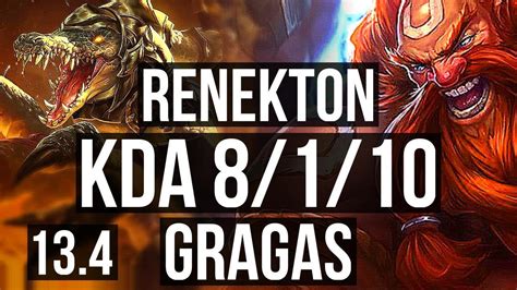 RENEKTON Vs GRAGAS TOP 8 1 10 1 3M Mastery 400 Games KR Master