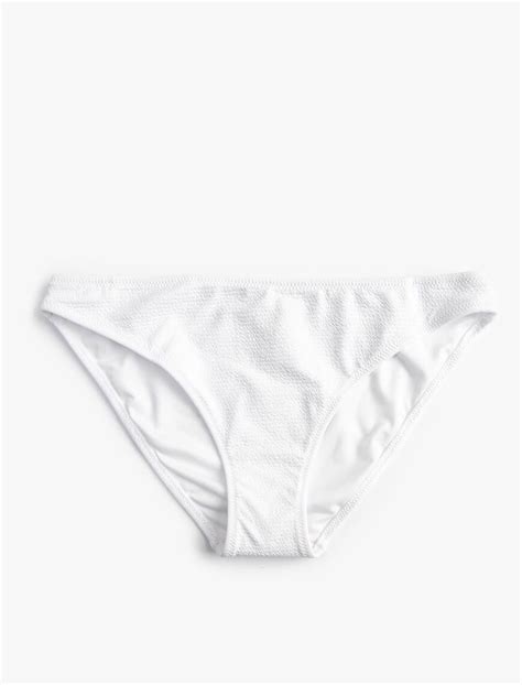 Beyaz Kadın Basic Bikini Altı Dokulu SAK BM Koton