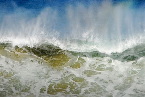 Ondas De Quebra Do Oceano No Sealine Atlântico Imagem de Stock Imagem