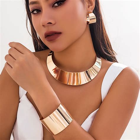 Ingemark Collar De Torques De Metal Pesado Para Mujer Conjunto De Joyer