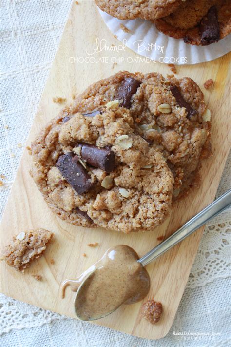 Hearts In My Oven Almond Butter Chocolate Chip Oatmeal Cookies Gluten