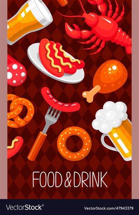 Food And Drink Poster With Snack For Beer Sausages