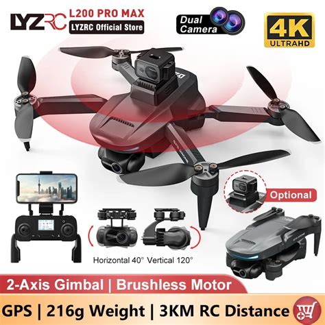 Lyzrc L Pro Max Camera Drone K Professional Axis Ptz Gps Dron