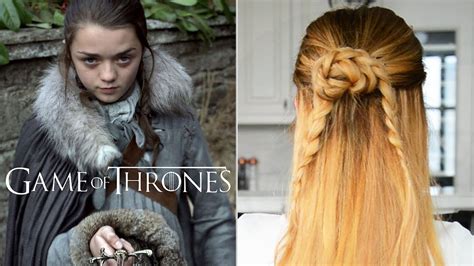 Arya Stark Inspired Hairstyle Game Of Thrones Hair Tutorial Youtube