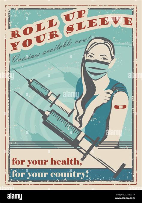 A vintage style poster advertisement for a vaccine campaign Stock ...