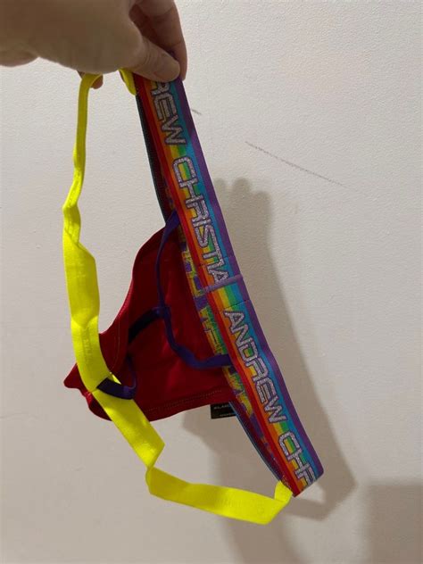 Clear Stock Authentic Andrew Christian Almost Naked Pride Y Back Jock Thong Men S