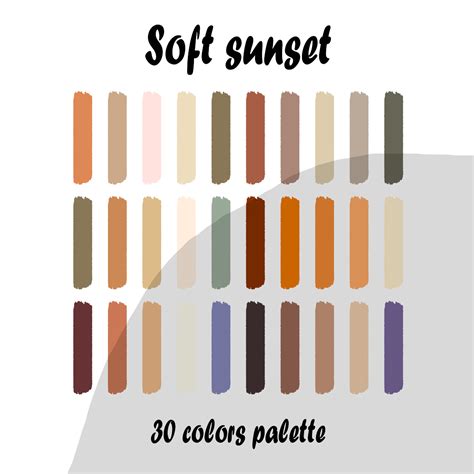 Soft Sunset Procreate Color Palette Procreate Swatches Inspire Uplift