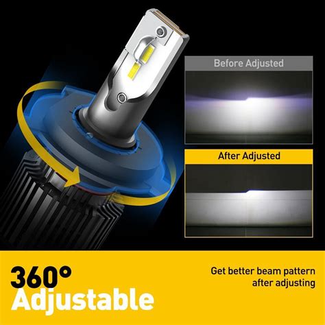 Auxito H4 9003 Led Headlight Bulbs Hi Low Beam Conversion Kit 6000k White Canbus Ebay