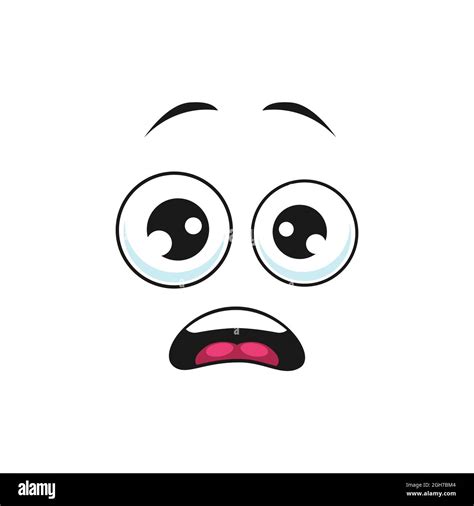 Terrified Or Frightened Emoji With Shocked Face Isolated Flat Character